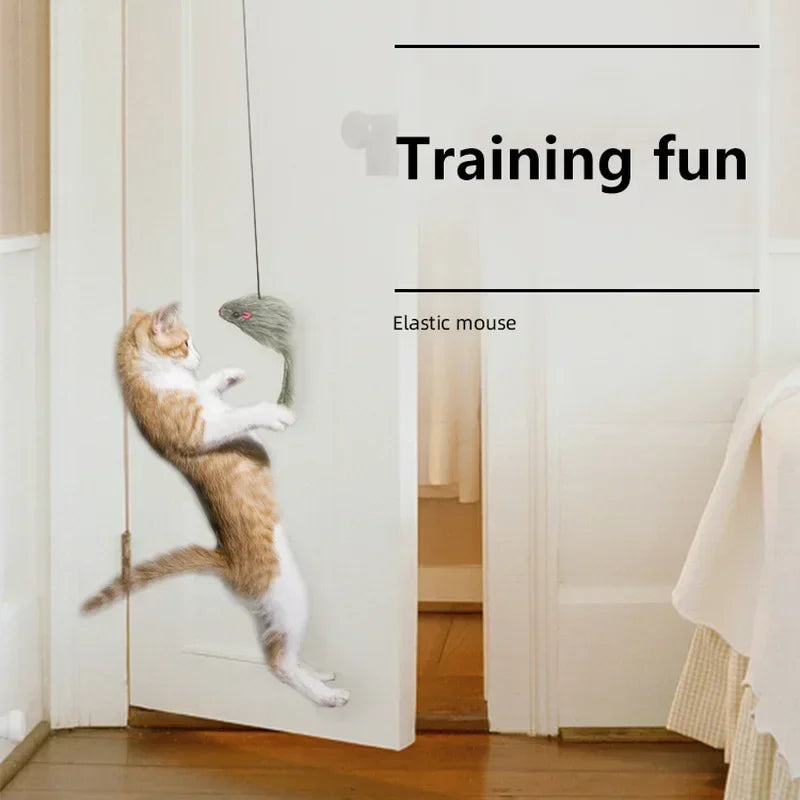 DoorHang™ Retractable Mouse Cat Teaser — Self-Play Door Toy