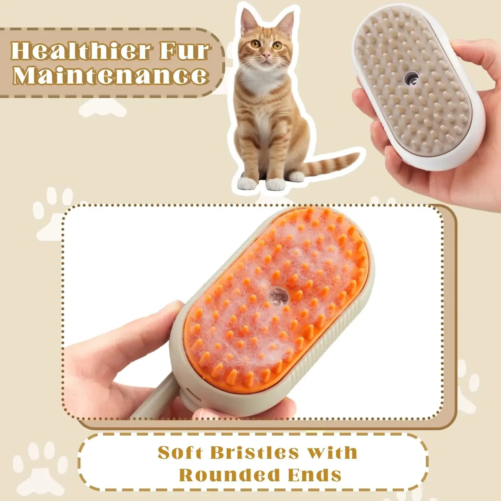MistGroom 3-in-1 Pet Massage Brush