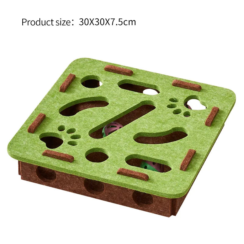 MazeMind™ Felt Puzzle Box — Indoor Cat Enrichment Toy