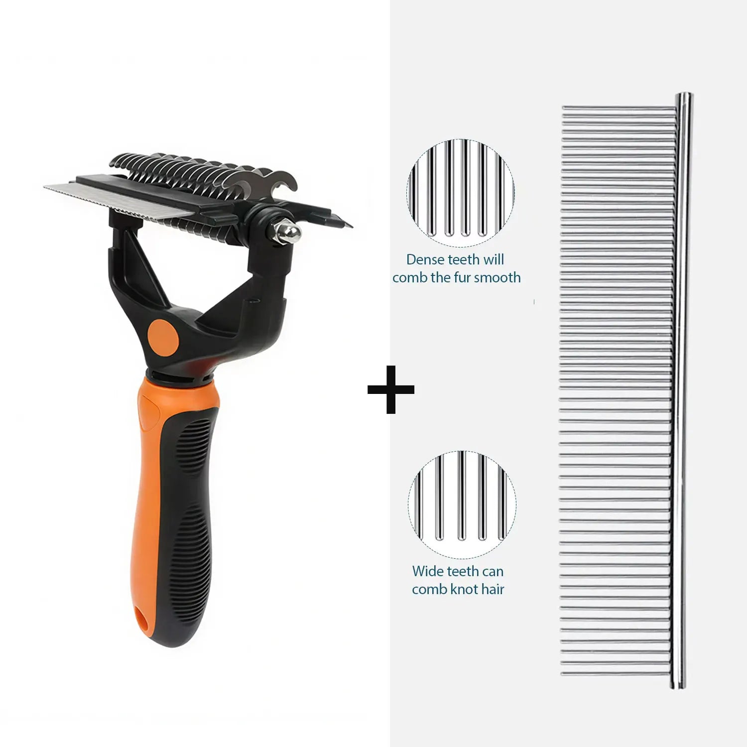 FurEase 3-in-1 Deshedding & Detangling Brush