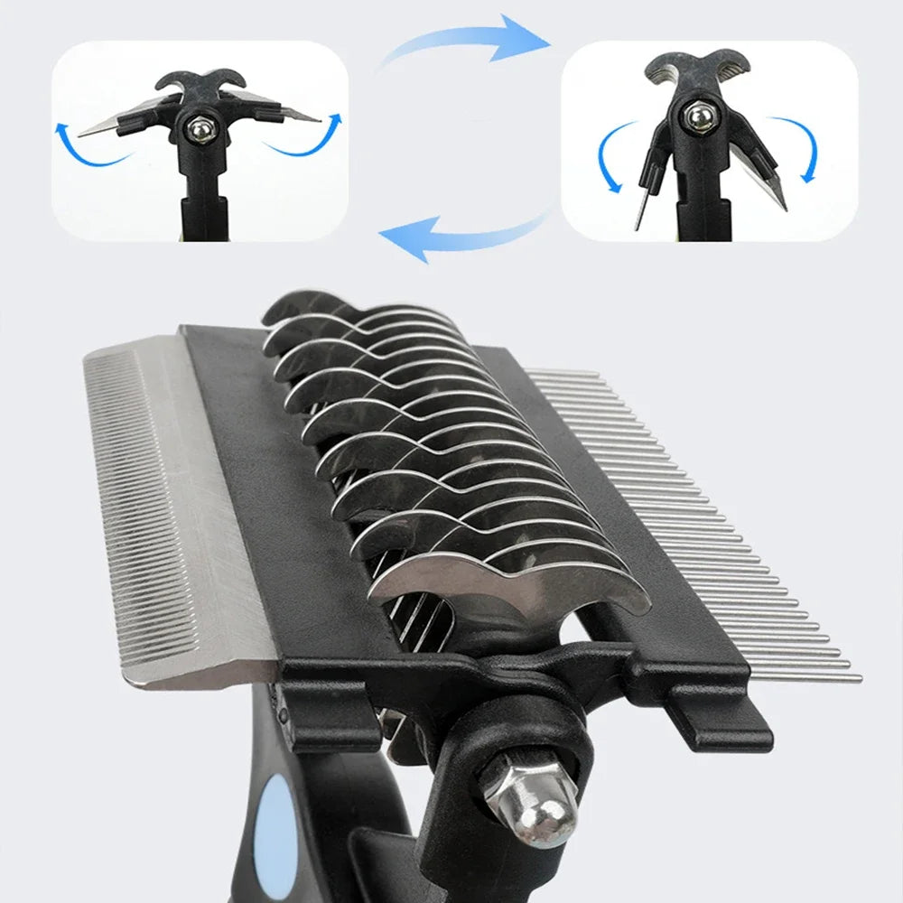 FurEase 3-in-1 Deshedding & Detangling Brush