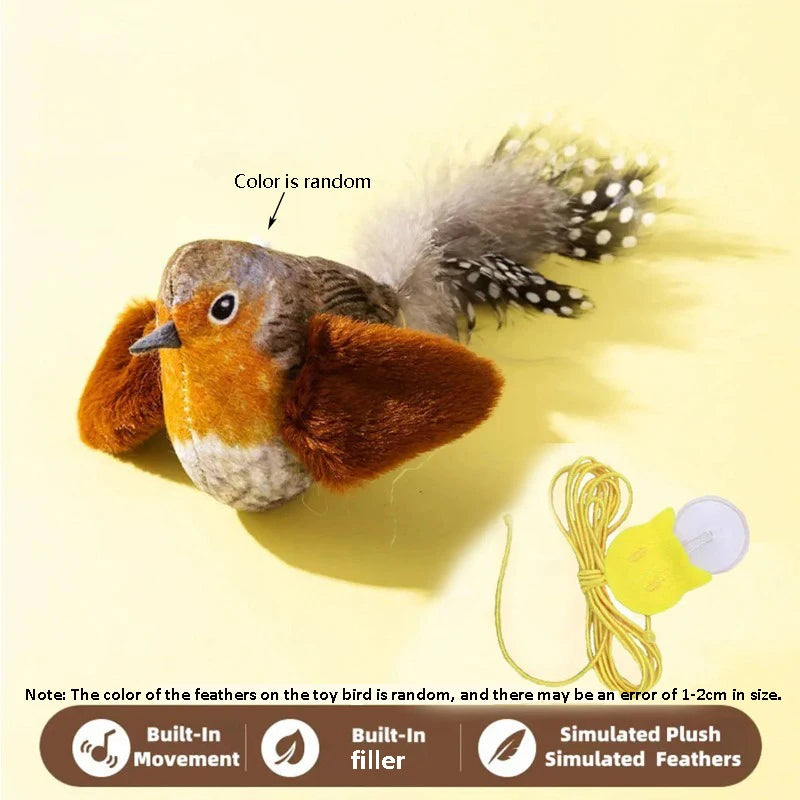 ChirpBird™ Sound-Activated Elastic Rope Cat Toy — Anti-Scratch & Bite Resistant