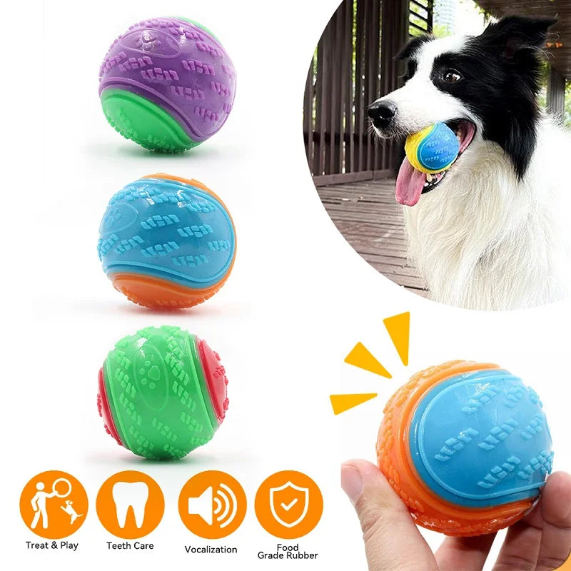 GripSqueak™ Soft TPR Squeaky Ball — Dog Dental Chew & Fetch Toy