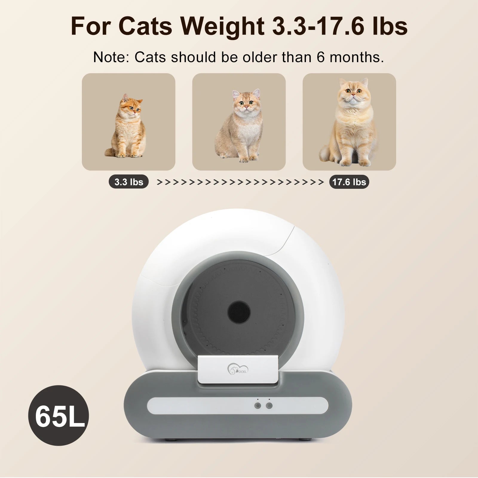 CleanNest 65L Self-Cleaning Cat Litter Box