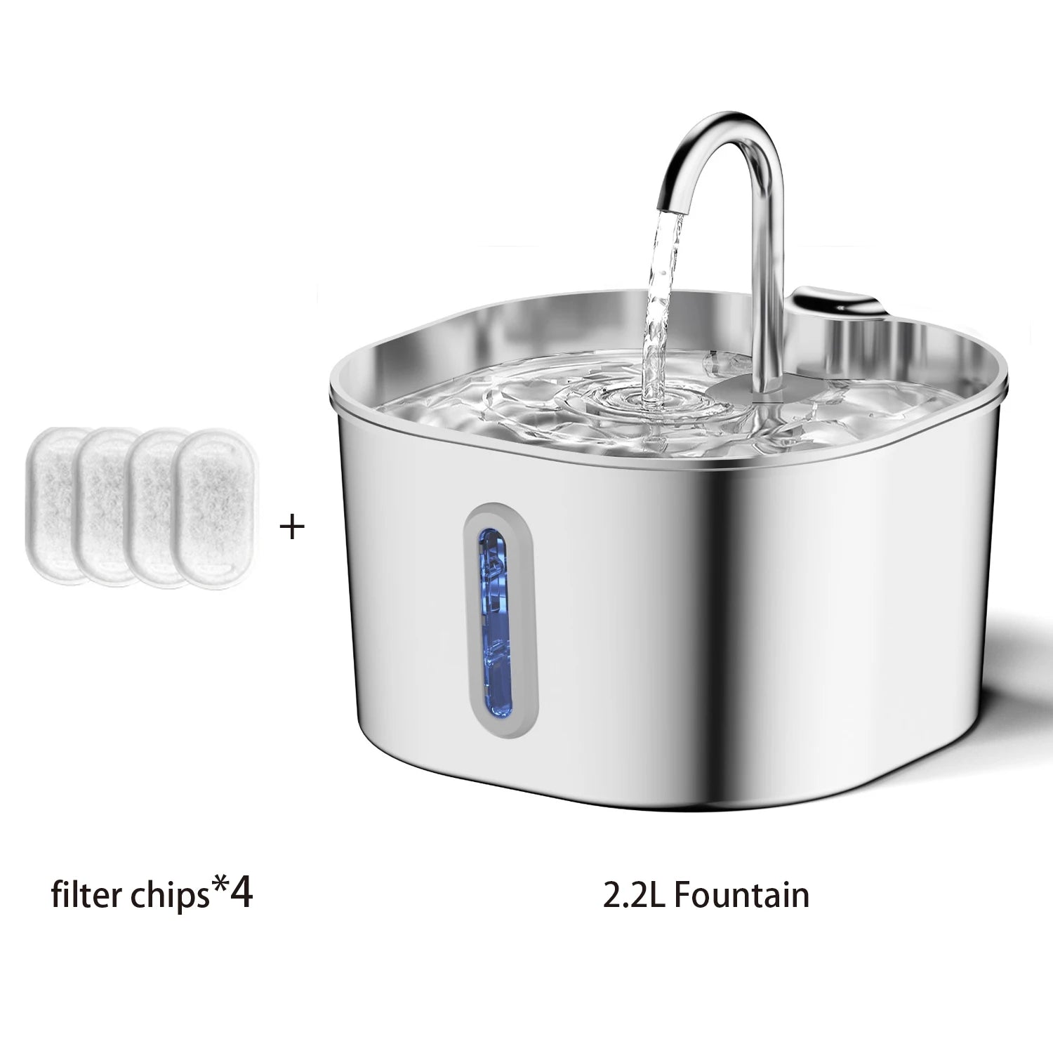 PureFlow 2.2L Stainless Steel Pet Water Fountain