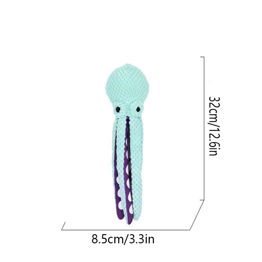 OctoPlush™ Squeaky Plush Octopus Dog Companion Toy