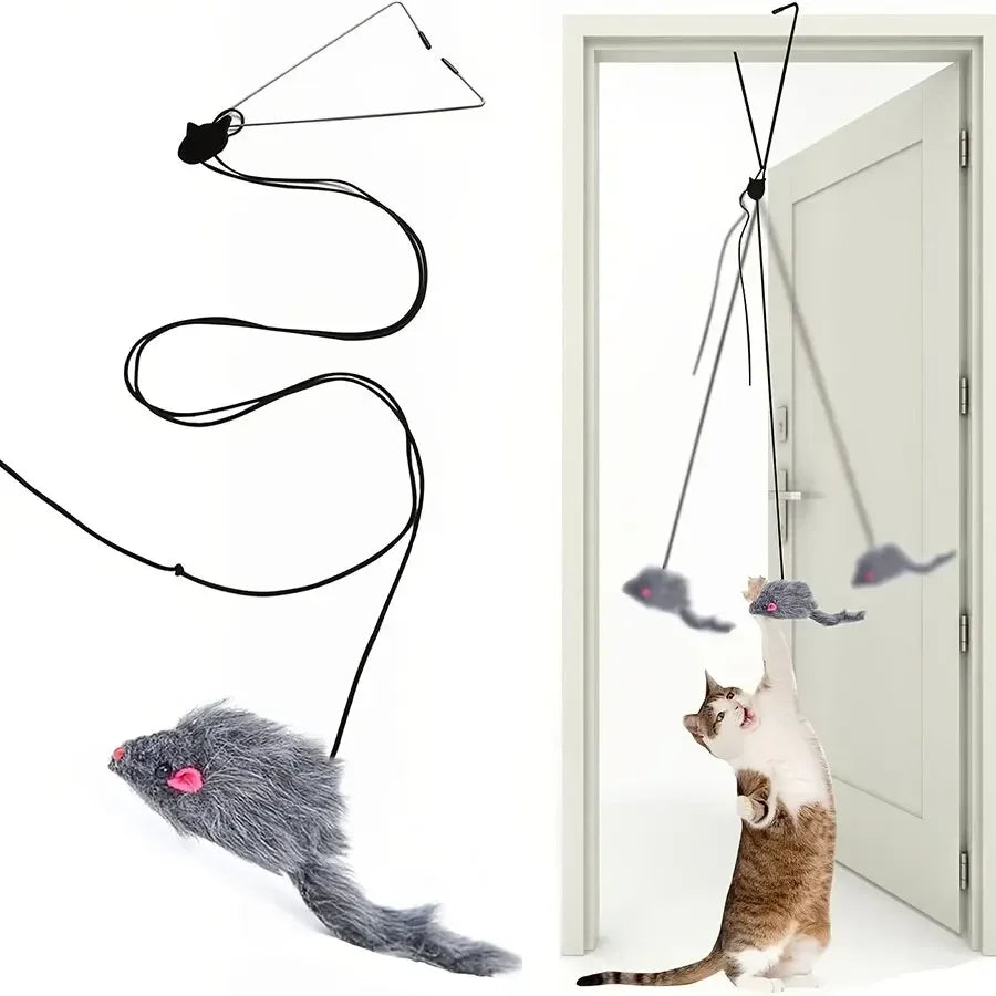 DoorHang™ Retractable Mouse Cat Teaser — Self-Play Door Toy