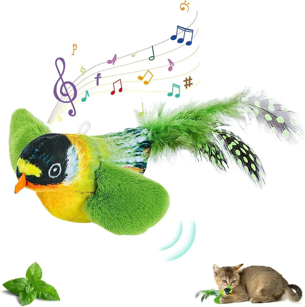 ChirpBird™ Sound-Activated Elastic Rope Cat Toy — Anti-Scratch & Bite Resistant