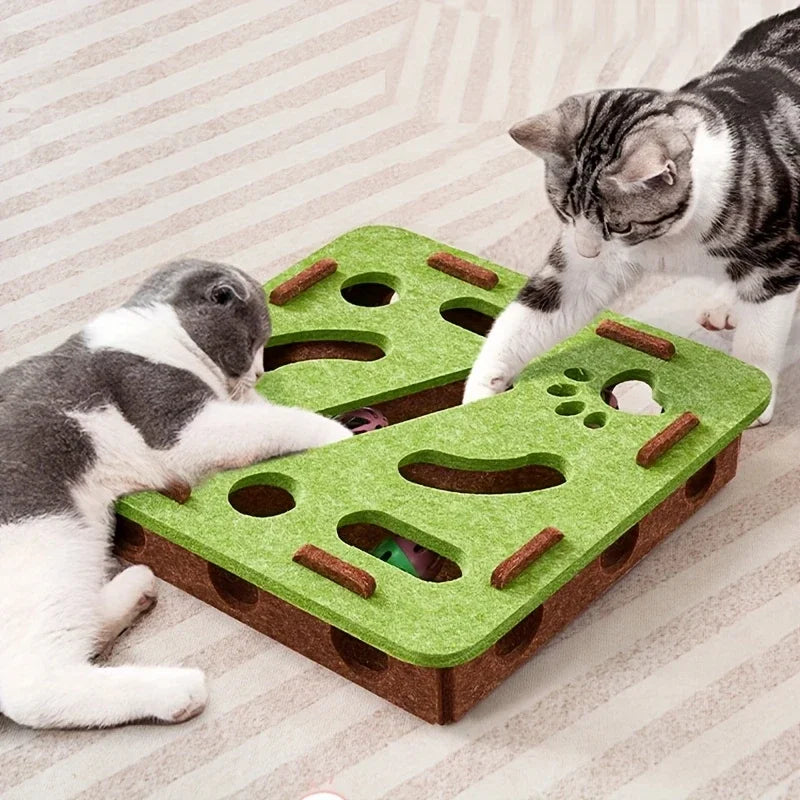 MazeMind™ Felt Puzzle Box — Indoor Cat Enrichment Toy