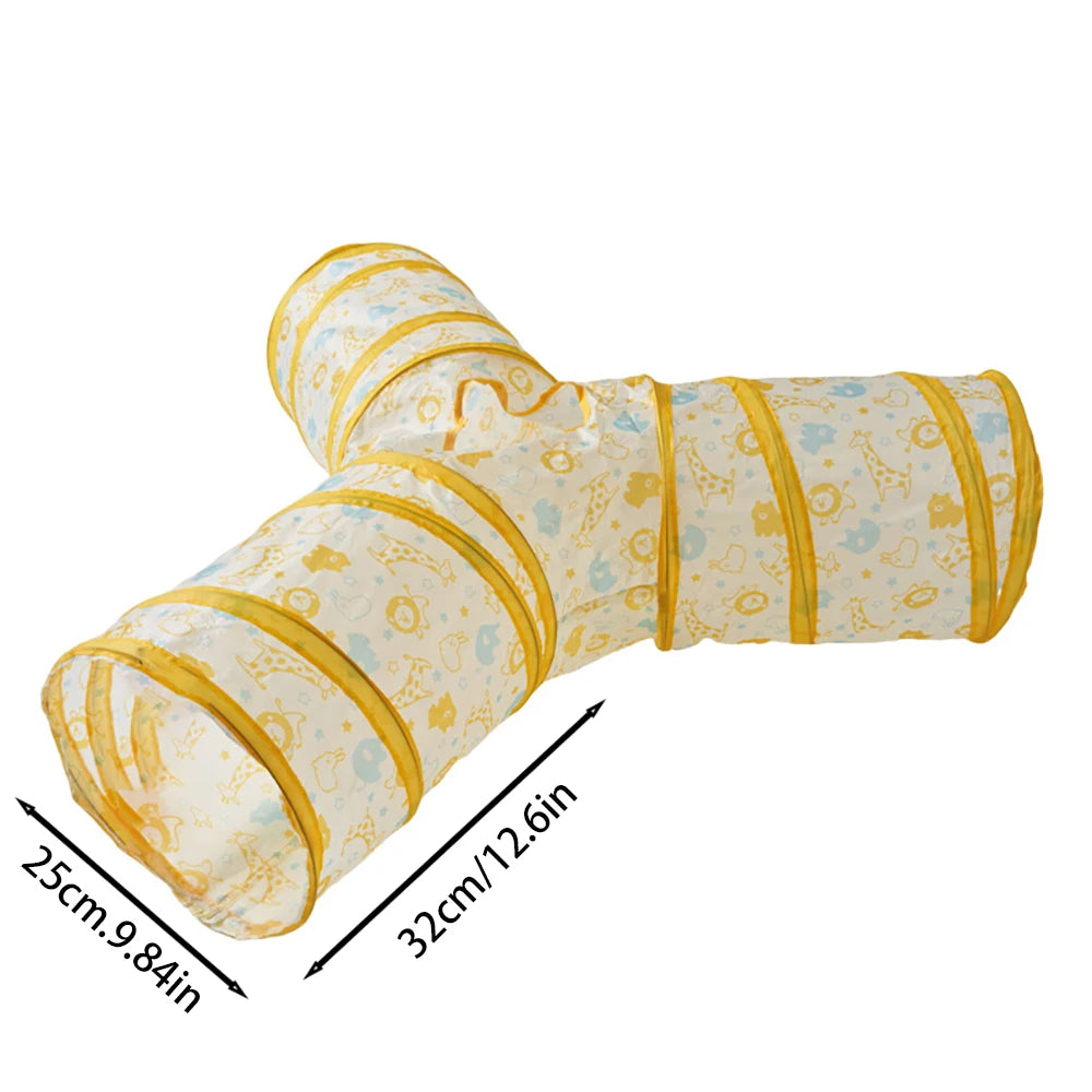 TunnelRun™ Foldable Pop-Up Play Tunnel — Cat & Puppy Exercise Toy