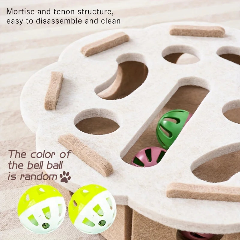 MazeMind™ Felt Puzzle Box — Indoor Cat Enrichment Toy