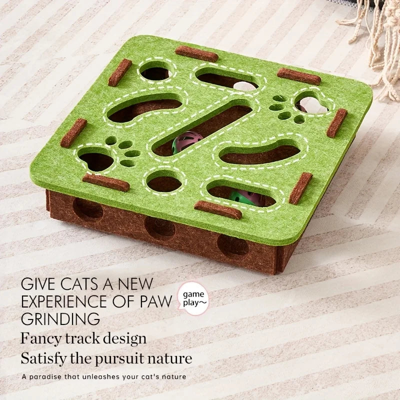 MazeMind™ Felt Puzzle Box — Indoor Cat Enrichment Toy