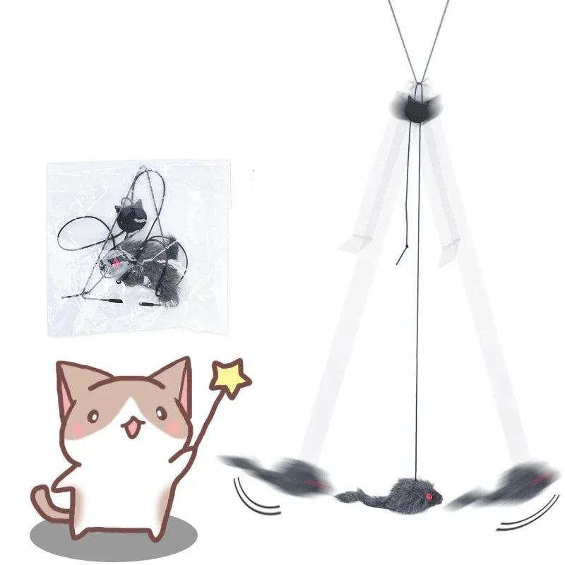 DoorHang™ Retractable Mouse Cat Teaser — Self-Play Door Toy