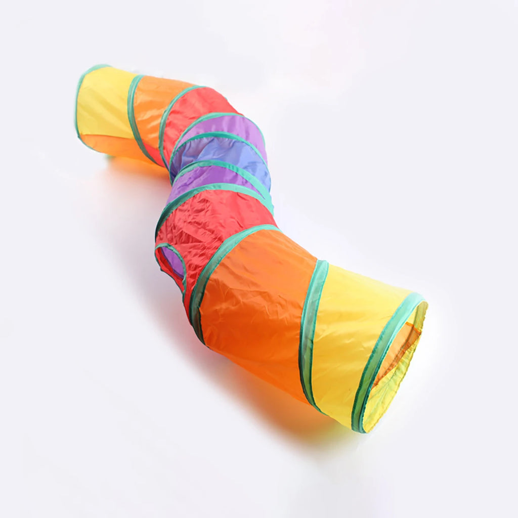 TunnelRun™ Foldable Pop-Up Play Tunnel — Cat & Puppy Exercise Toy