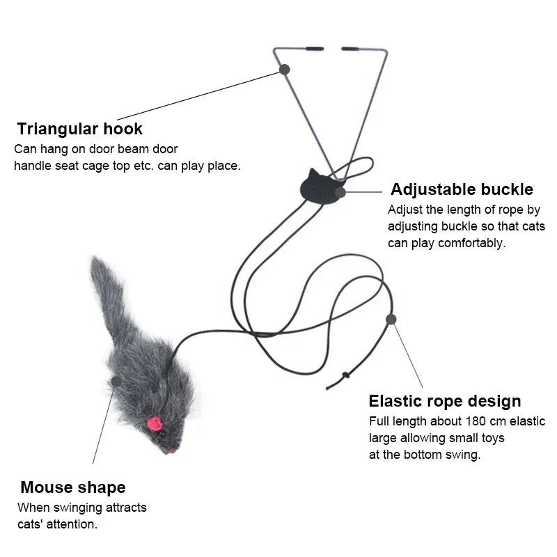 DoorHang™ Retractable Mouse Cat Teaser — Self-Play Door Toy
