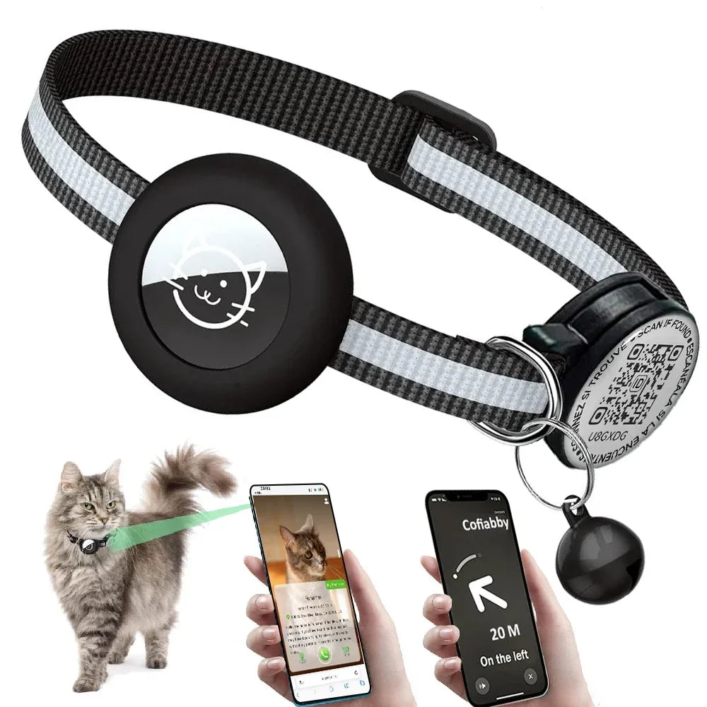 SafePaws Reflective Cat Collar with AirTag Holder & QR ID Tag