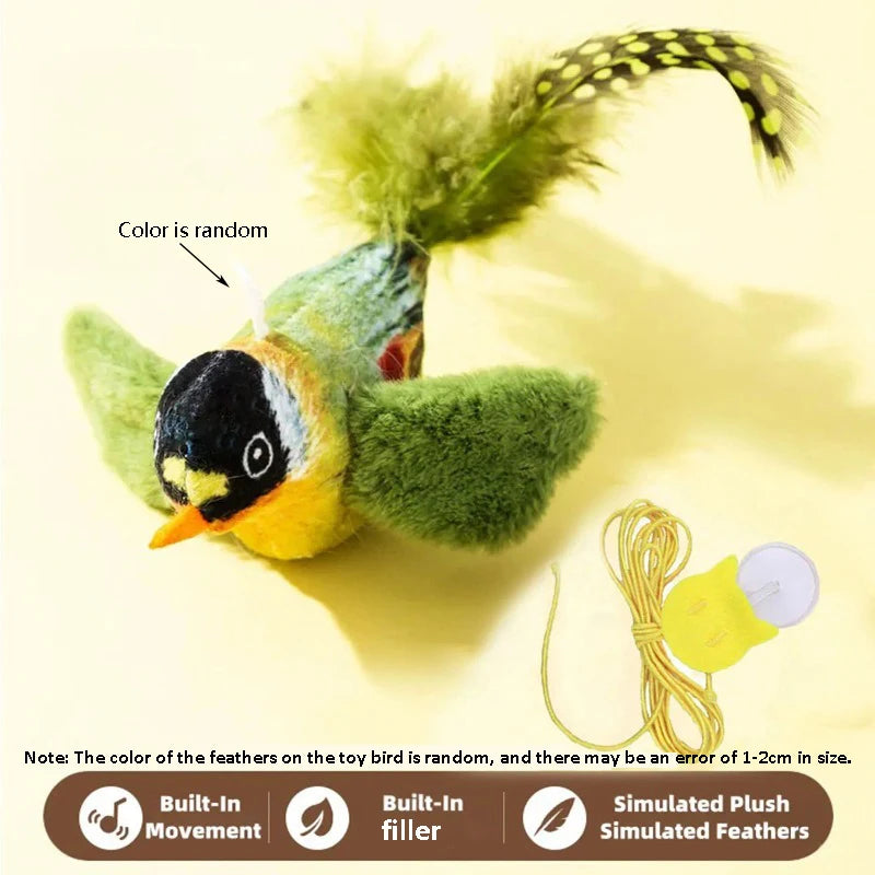 ChirpBird™ Sound-Activated Elastic Rope Cat Toy — Anti-Scratch & Bite Resistant