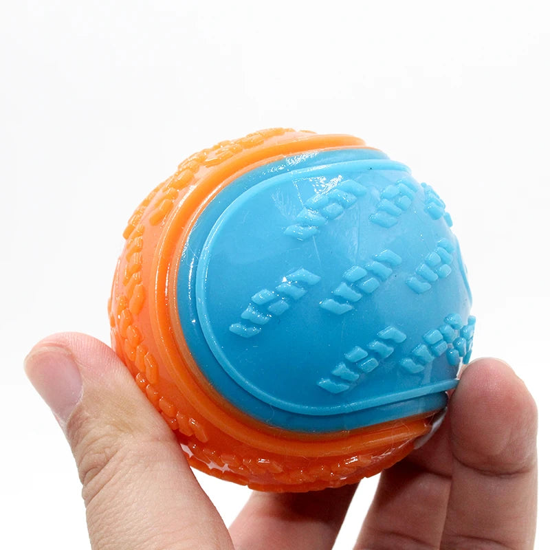 GripSqueak™ Soft TPR Squeaky Ball — Dog Dental Chew & Fetch Toy