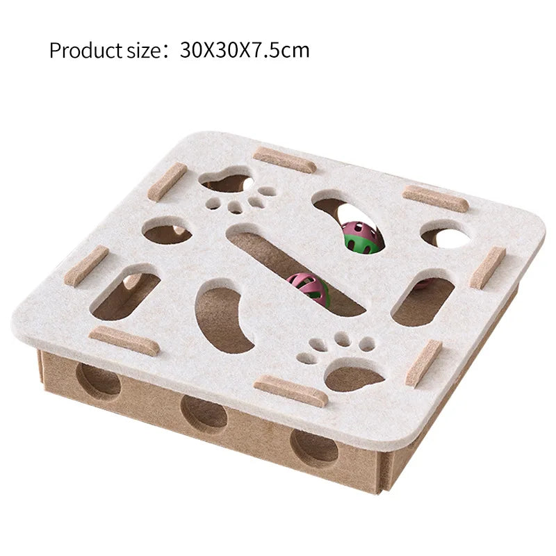 MazeMind™ Felt Puzzle Box — Indoor Cat Enrichment Toy