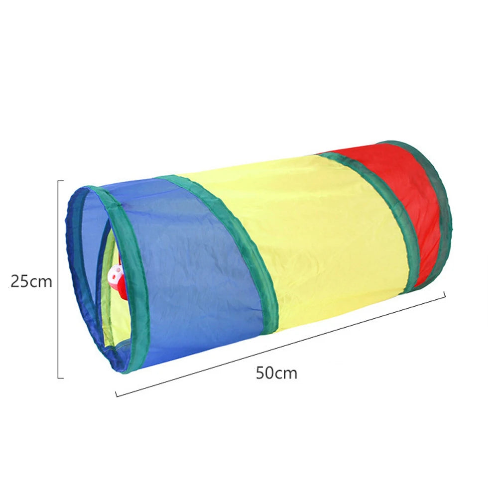 TunnelRun™ Foldable Pop-Up Play Tunnel — Cat & Puppy Exercise Toy