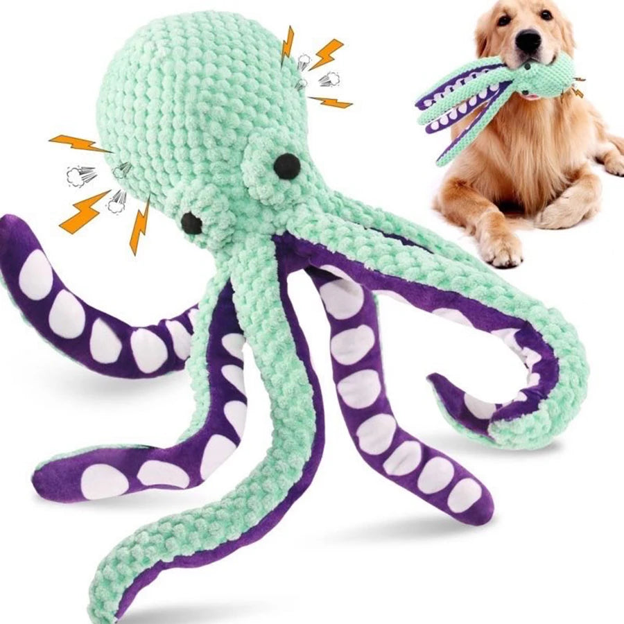 OctoPlush™ Squeaky Plush Octopus Dog Companion Toy