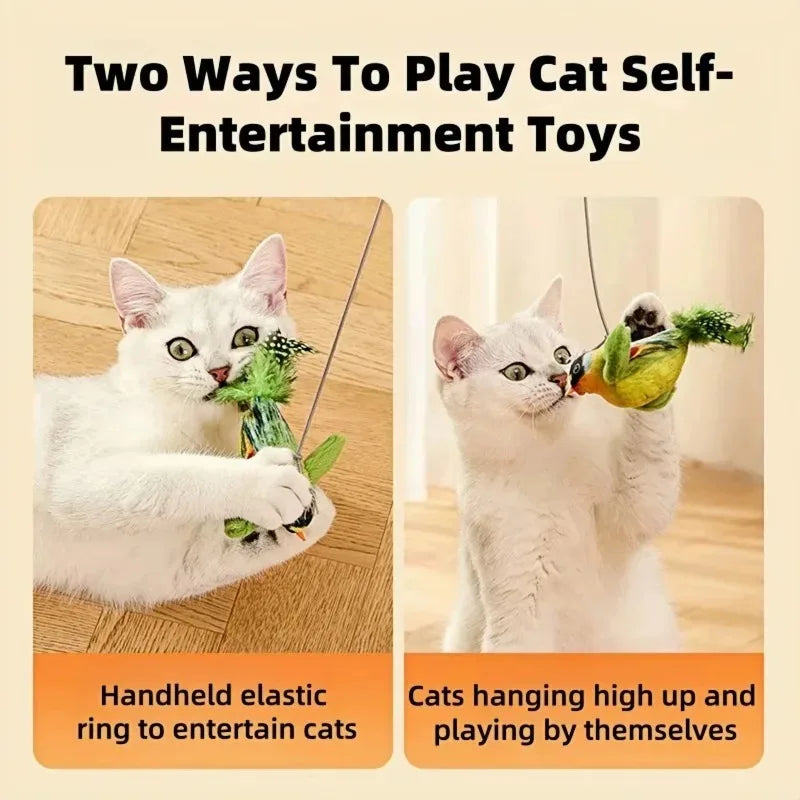 ChirpBird™ Sound-Activated Elastic Rope Cat Toy — Anti-Scratch & Bite Resistant